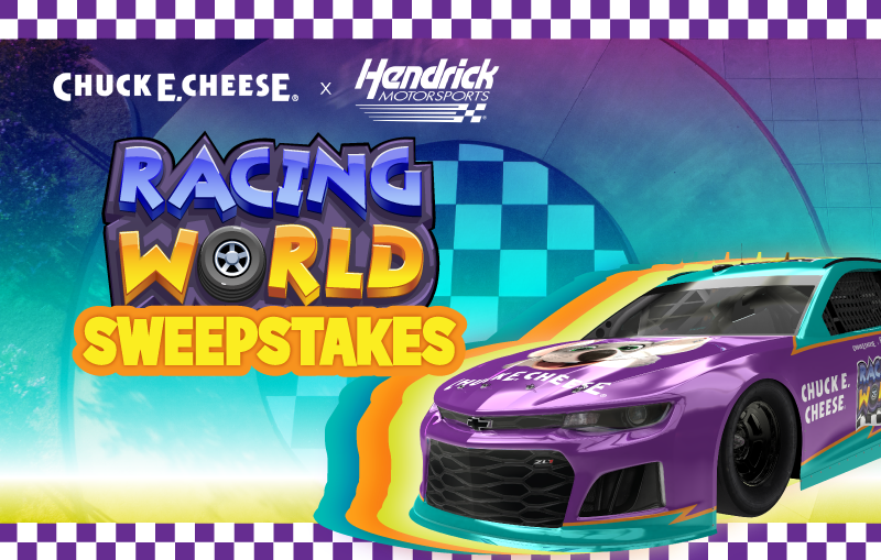 racing world logo and purple racing car